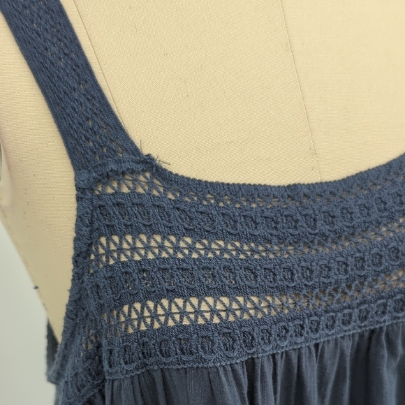 Universal Thread Crochet Tank Midi Dress Blue 0 bohemian cottagecore beach - Picture 5 of 7